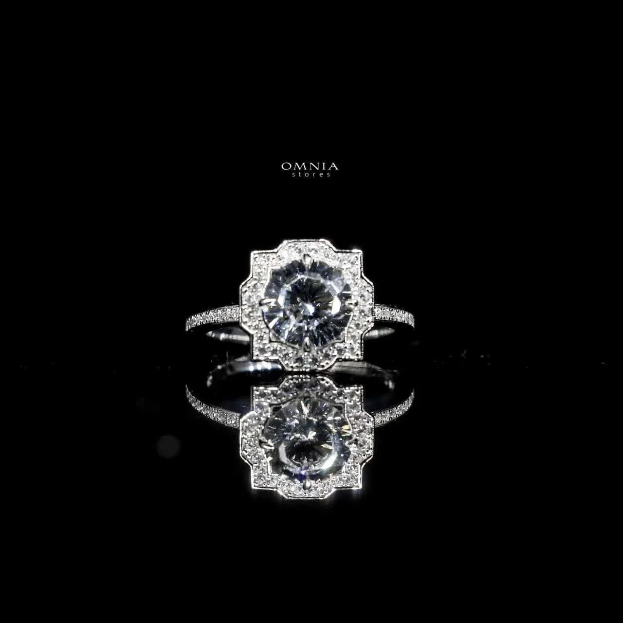 Omnia Shahira 1.75 Carat Ring 92.5 Silver High Quality Simulated diamonds - OMNIASTORES UAE