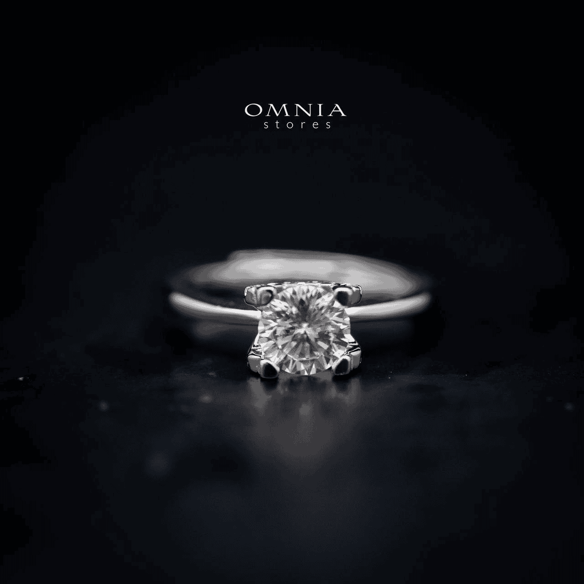 Omnia Maisha Round Cut Ring in 92.5 Silver with High Quality Moissanite Stone - OMNIASTORES UAE