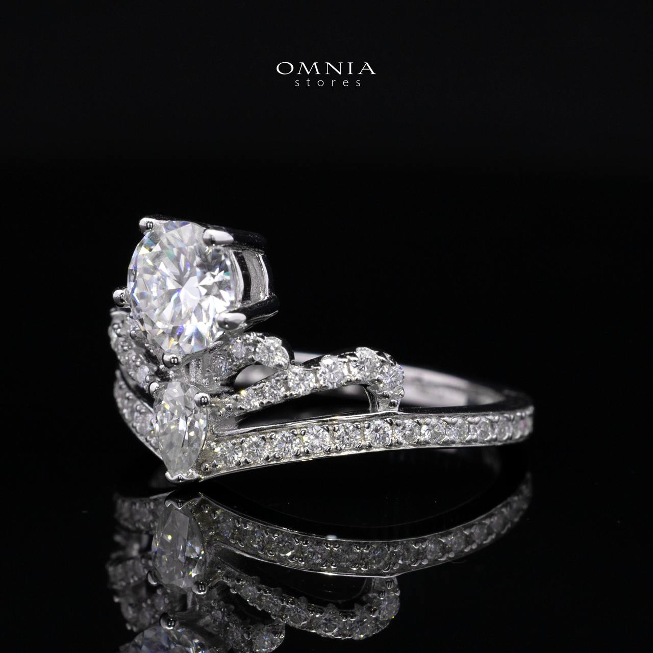 Joumana White Round Cut Ring GRA Certified in High Quality 925 Silver 6.5mm 1ct
