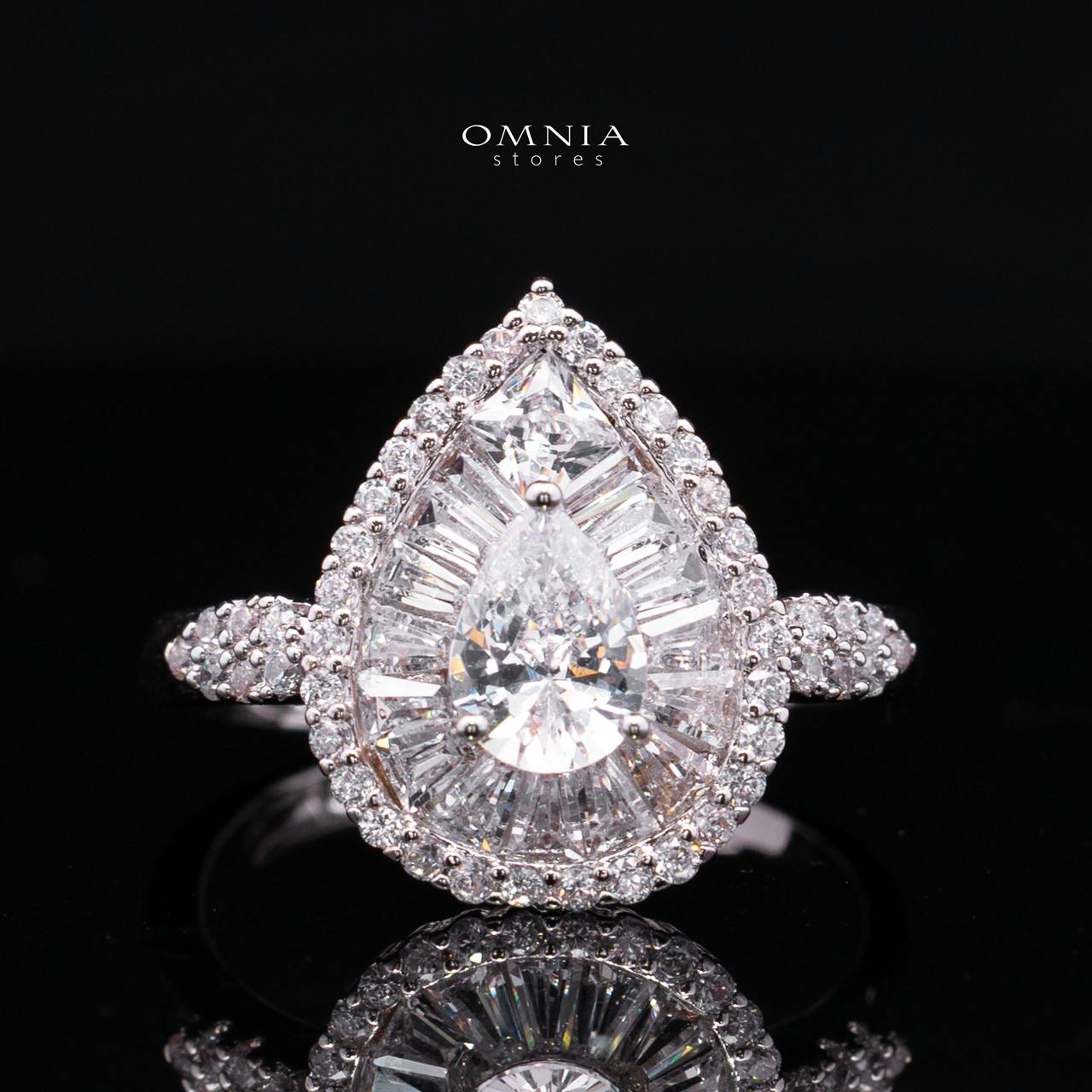 Valerie White Luxury Bridal Full Set in High-Quality Rhodium-Plated Finish with Premium Zircon Stones - OMNIASTORES KSA