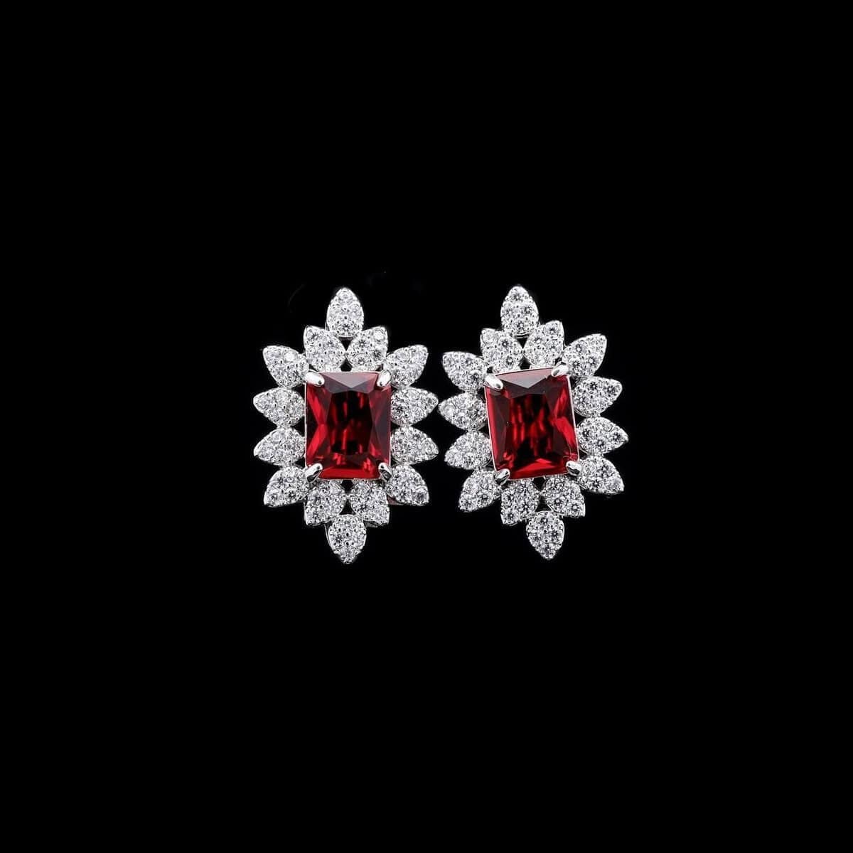 Omnia Blair Red Bridal Full Set High Quality Simulated Diamonds - OMNIASTORES UAE