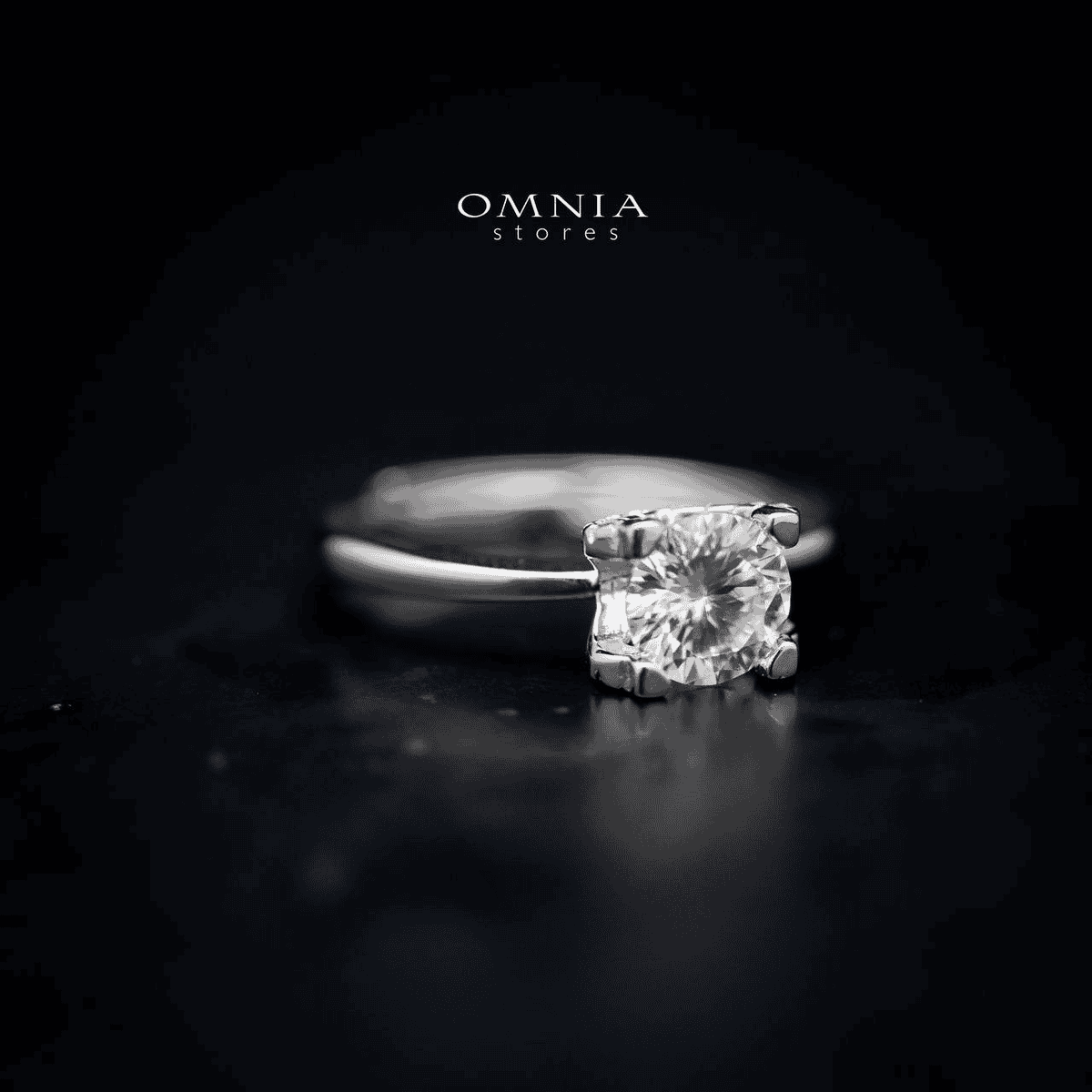 Omnia Maisha Round Cut Ring in 92.5 Silver with High Quality Moissanite Stone - OMNIASTORES UAE