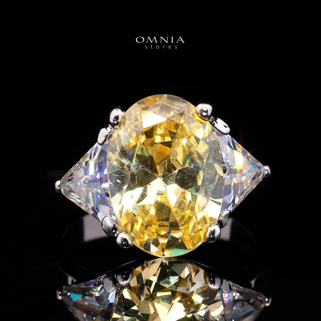Omnia Buthaina Yellow Bridal Full Set in High Quality Simulated Diamonds Premium Rhodium Plated - OMNIASTORES UAE