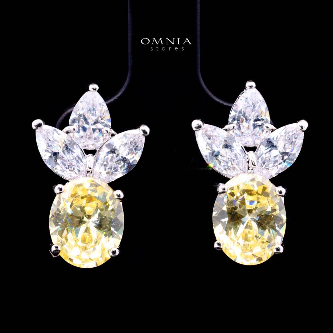 Omnia Buthaina Yellow Bridal Full Set in High Quality Simulated Diamonds Premium Rhodium Plated - OMNIASTORES UAE