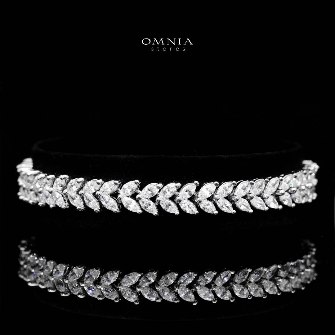 Omnia Aroosa White Bridal Full Set with High-Quality Simulated Diamonds Rhodium Plated - OMNIASTORES KSA
