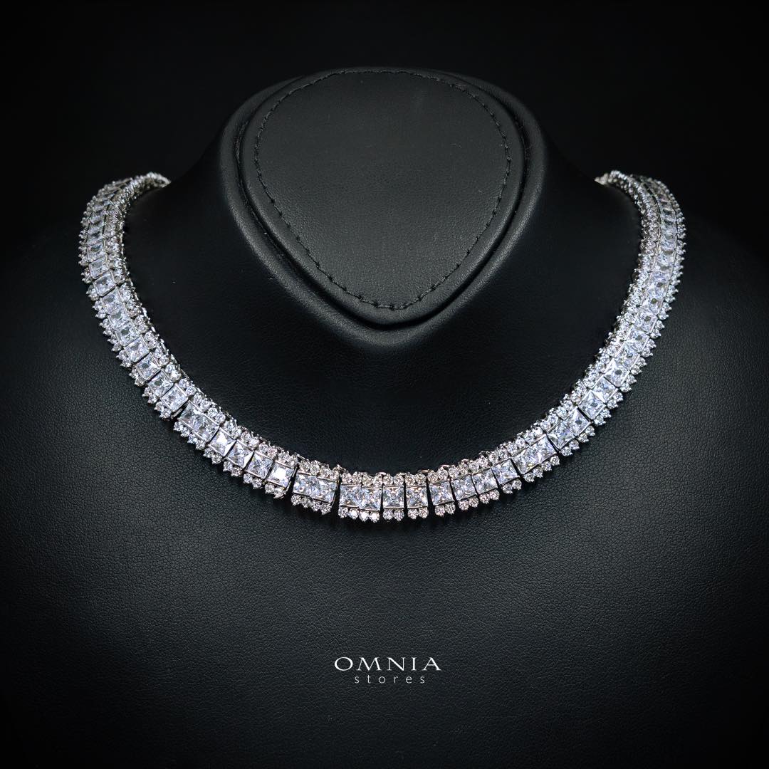 Omnia Rawda White Bridal Full Set in High Quality Simulated Diamonds - OMNIASTORES KSA