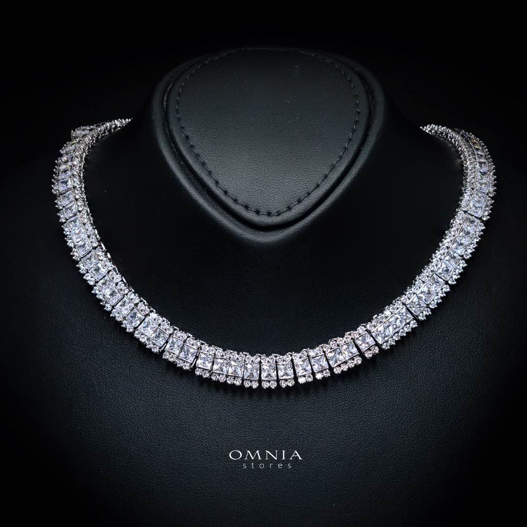Omnia Rawda White Bridal Full Set in High Quality Simulated Diamonds