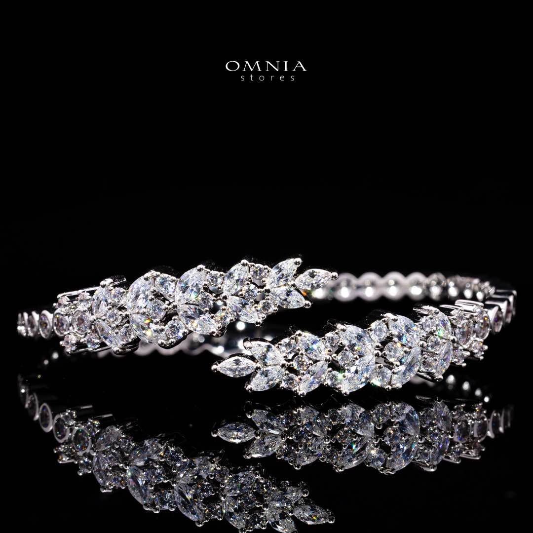 Omnia Nidaa Luxury Bridal Full Set – High-Quality Zircon & Rhodium Plated Jewelry - OMNIASTORES KSA