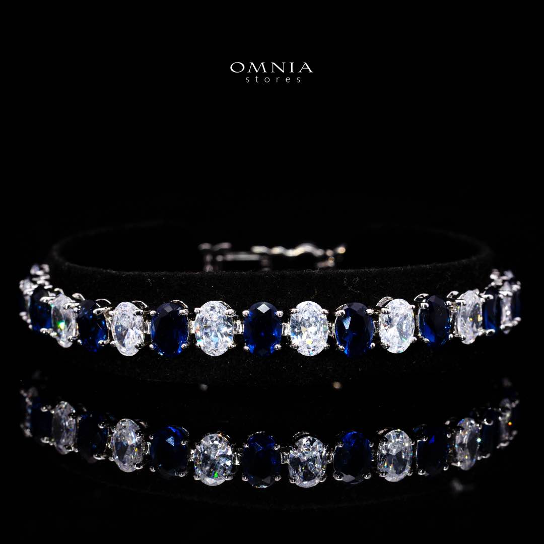 Omnia Gemma Blue Bridal Full Set in High Quality Simulated Diamonds - OMNIASTORES KSA