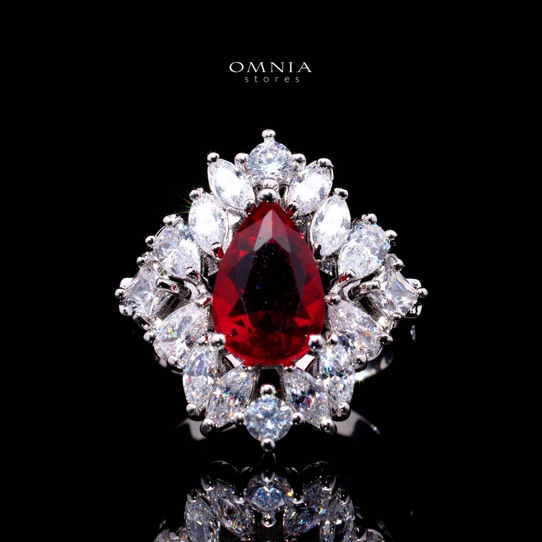 Omnia Suhana Red Bridal Full Set in High Quality Simulated Diamonds - OMNIASTORES KSA