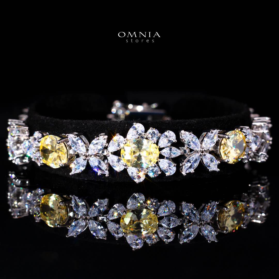 Omnia Muna Yellow Bridal Full Set in High Quality Simulated Diamonds - OMNIASTORES KSA