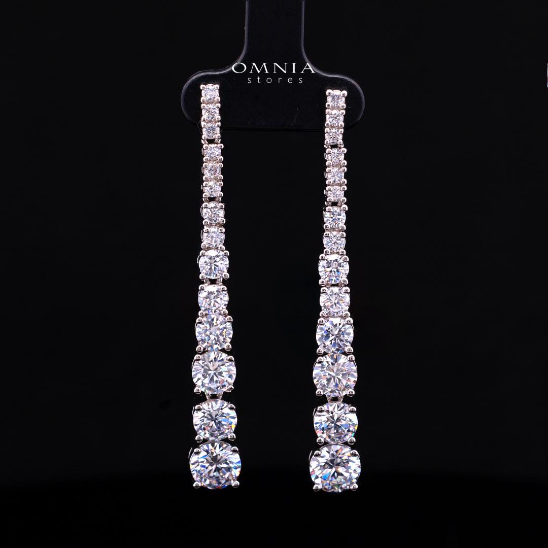 Omnia Ansa White Medium Size Luxury Bridal Full Set in High Quality Simulated Diamonds Premium Rhodium Plated