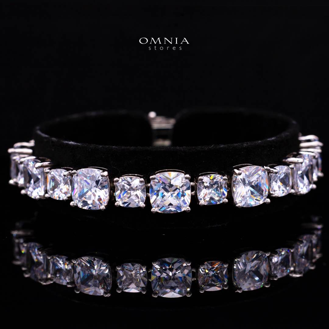 Omnia Alya White Bridal Full Set with High-Quality Simulated Diamonds Rhodium Plated - OMNIASTORES KSA