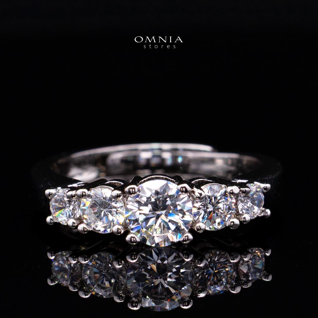 Omnia Ansa White Large Size Luxury Bridal Full Set in High Quality Simulated Diamonds Rhodium Plated - OMNIASTORES KSA