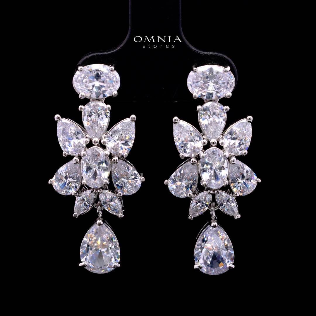Omnia Dema White Luxury Bridal Full Set in High Quality Zircon Stone Rhodium Plated - OMNIASTORES KSA