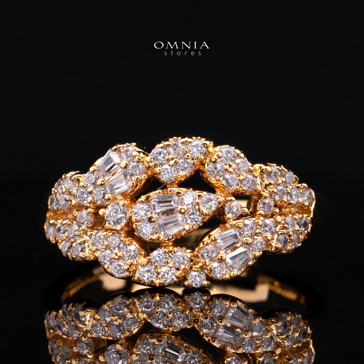 Alina Gold Bridal Full Set in High Quality Zircon Stone Rhodium Plated