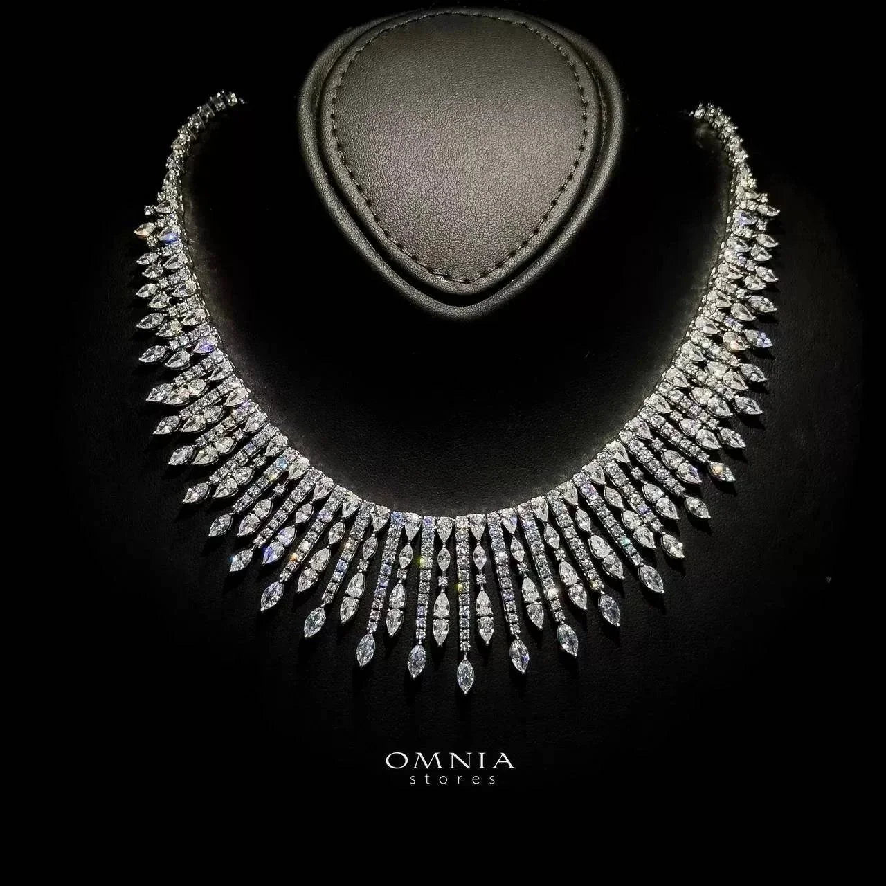 Omnia Lana White Bridal Full Set in High Quality Zircon Stone Rhodium Plated - OMNIASTORES UAE