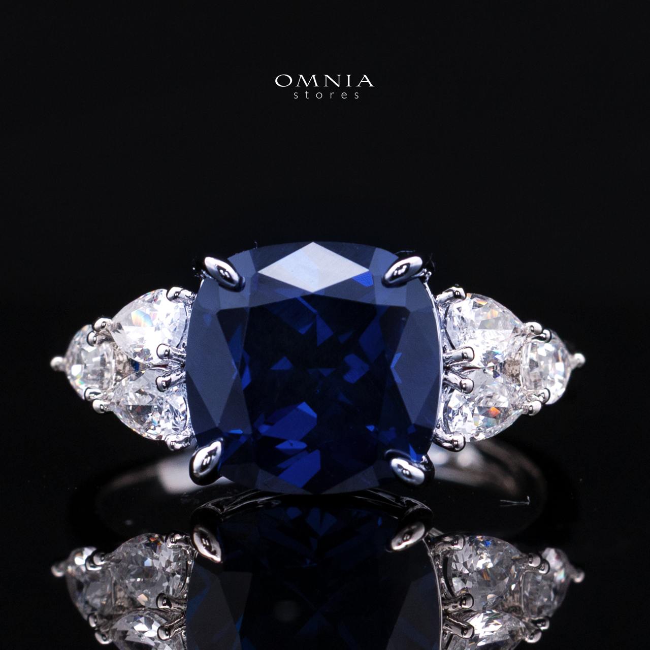 Nazaha Bridal Full Set in Rhodium Plated with High Quality White and Blue Zircon Stones(Size 16 only available in ksa) - OMNIASTORES KSA