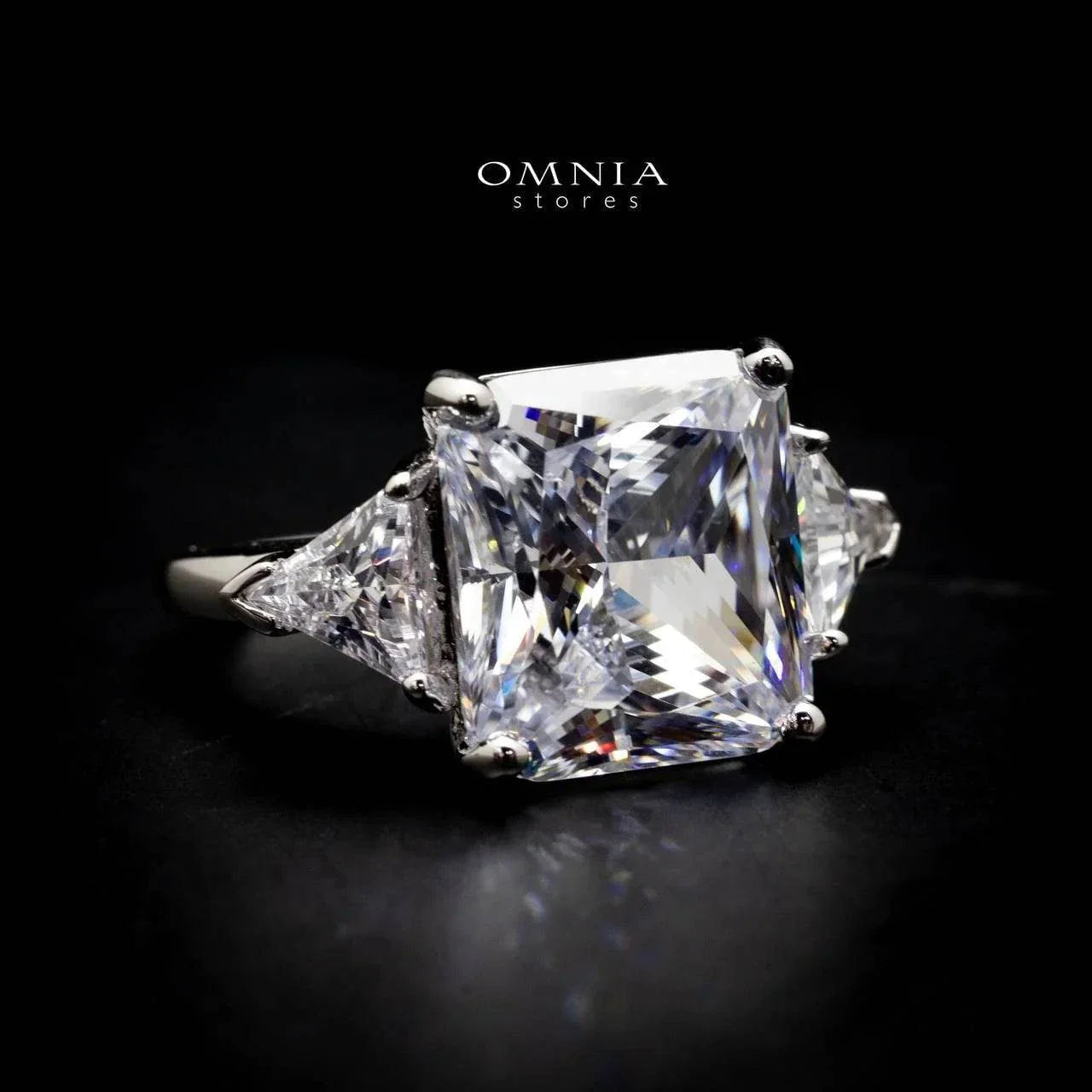 Omnia Adelina White Ring in 92.5 Silver Ring High Quality Simulated Diamonds - OMNIASTORES UAE