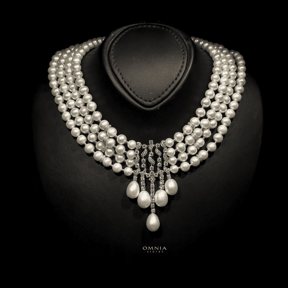 Omnia Behati Fresh Real Water Pearl Set In 925 Silver High Quality Simulated diamonds - OMNIASTORES UAE