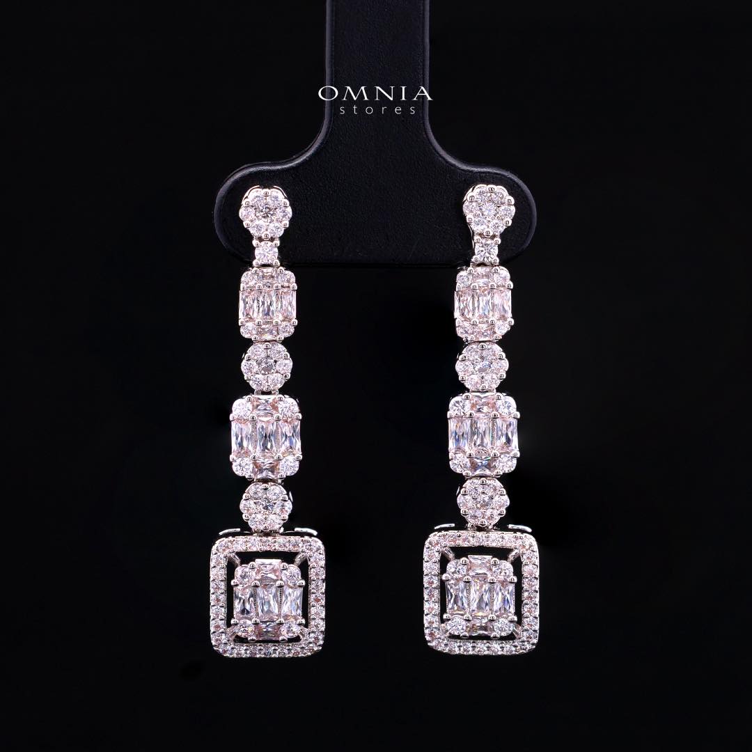 Omnia Selina White Luxury Bridal Full Set in High Quality Rhodium Plated Zircon Stones - OMNIASTORES KSA