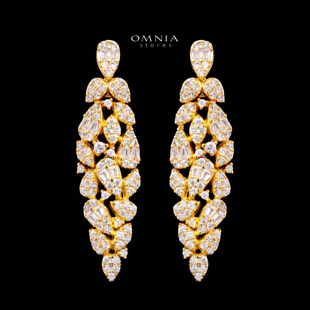 Alina Gold Bridal Full Set in High Quality Zircon Stone Rhodium Plated