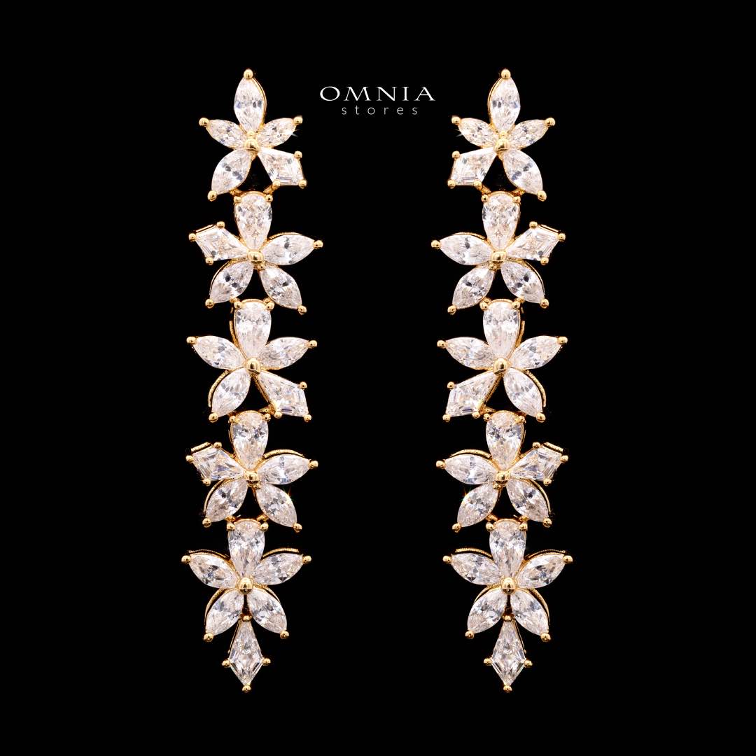 Zoey Bridal Gold Full Set in High Quality Zircon Stone Rhodium Plated - OMNIASTORES KSA
