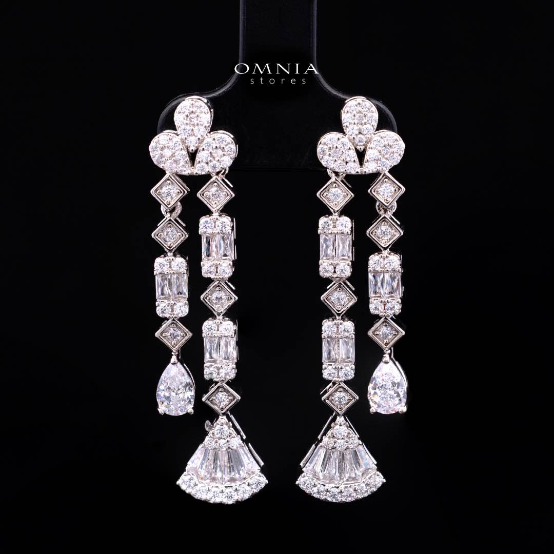 Omnia Marwa White Bridal Full Set in High Quality Zircon Stone Rhodium Plated(16 and 18cm only available in ksa) - OMNIASTORES KSA