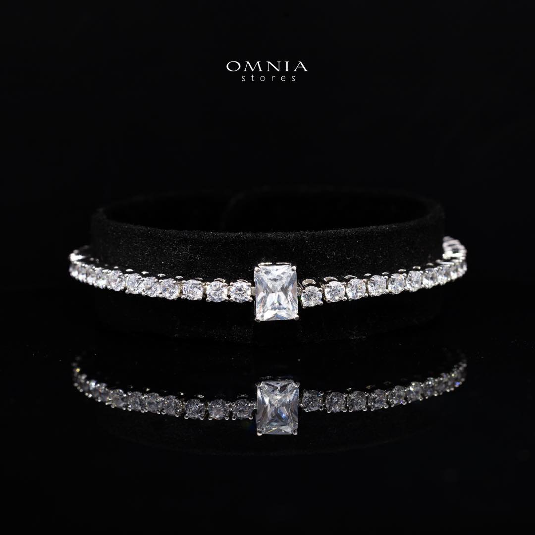 Omnia Linda White Bridal Full Set in High Quality Zircon Stone Rhodium Plated - OMNIASTORES KSA