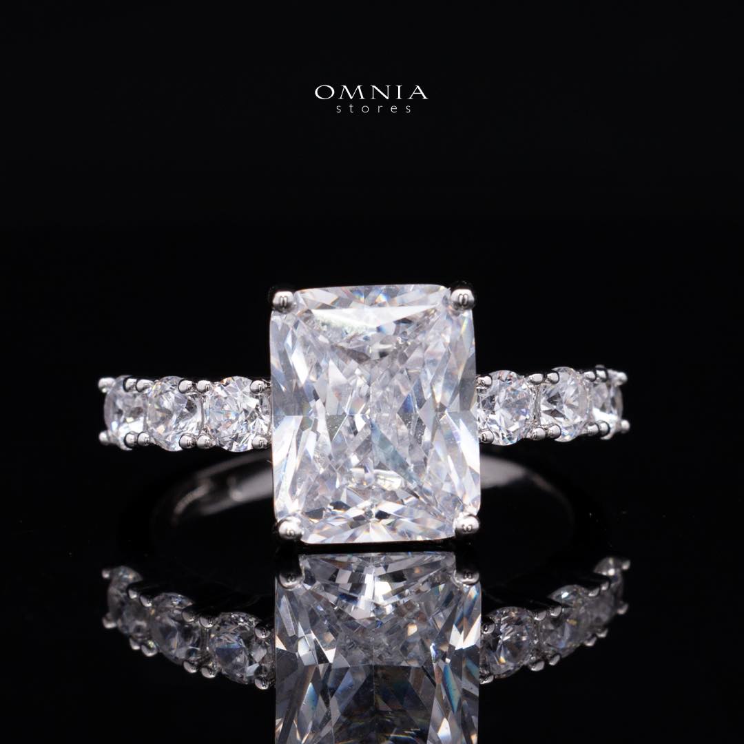 Omnia Linda White Bridal Full Set in High Quality Zircon Stone Rhodium Plated - OMNIASTORES KSA
