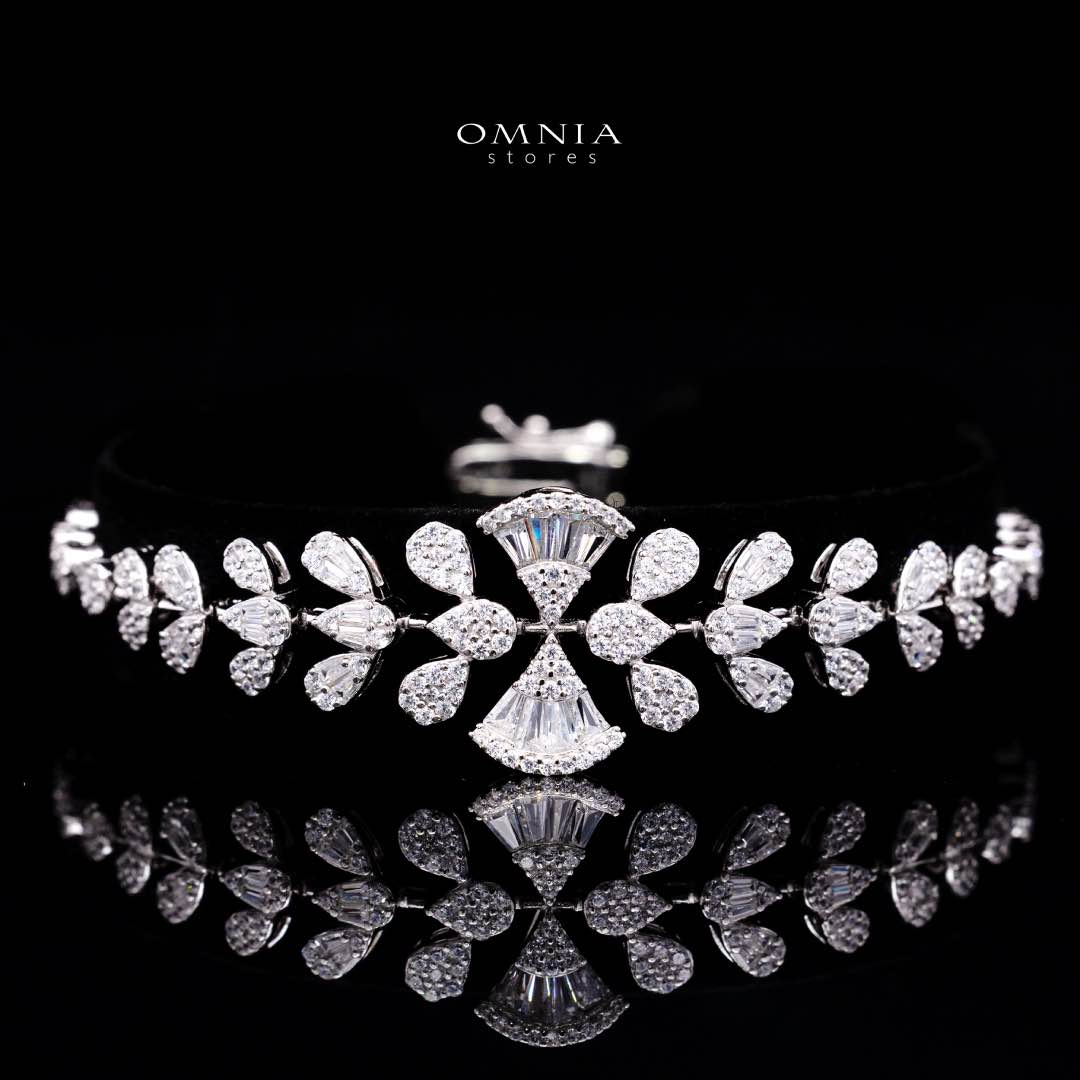 Omnia Rimal White Bridal Full Set in 925 Silver with High Quality Simulated Diamonds - OMNIASTORES KSA