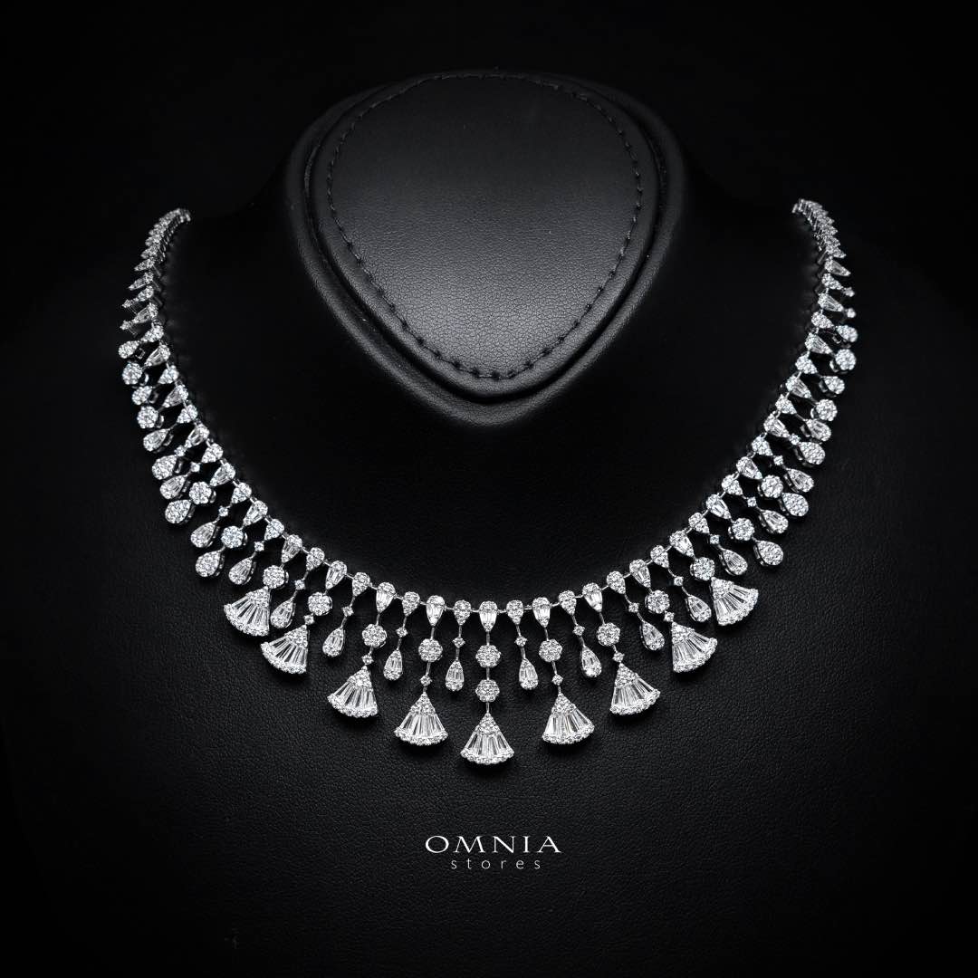 Omnia Camilla White Luxury Bridal Full Set in High Quality Rhodium Plated Zircon Stones - OMNIASTORES KSA