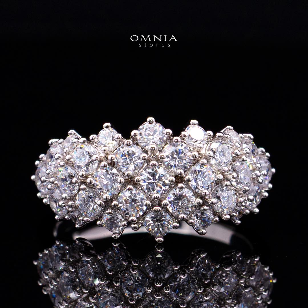 Omnia Thea Bridal Full Set Accessories High Quality Zircon Stone in Rhodium Plated - OMNIASTORES KSA