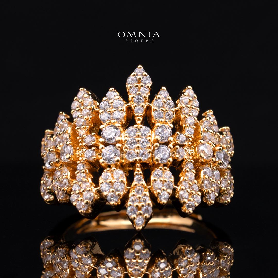 Alica Gold Bridal Full Set in Premium Rhodium-Plated Finish with High-Quality Zircon Stones