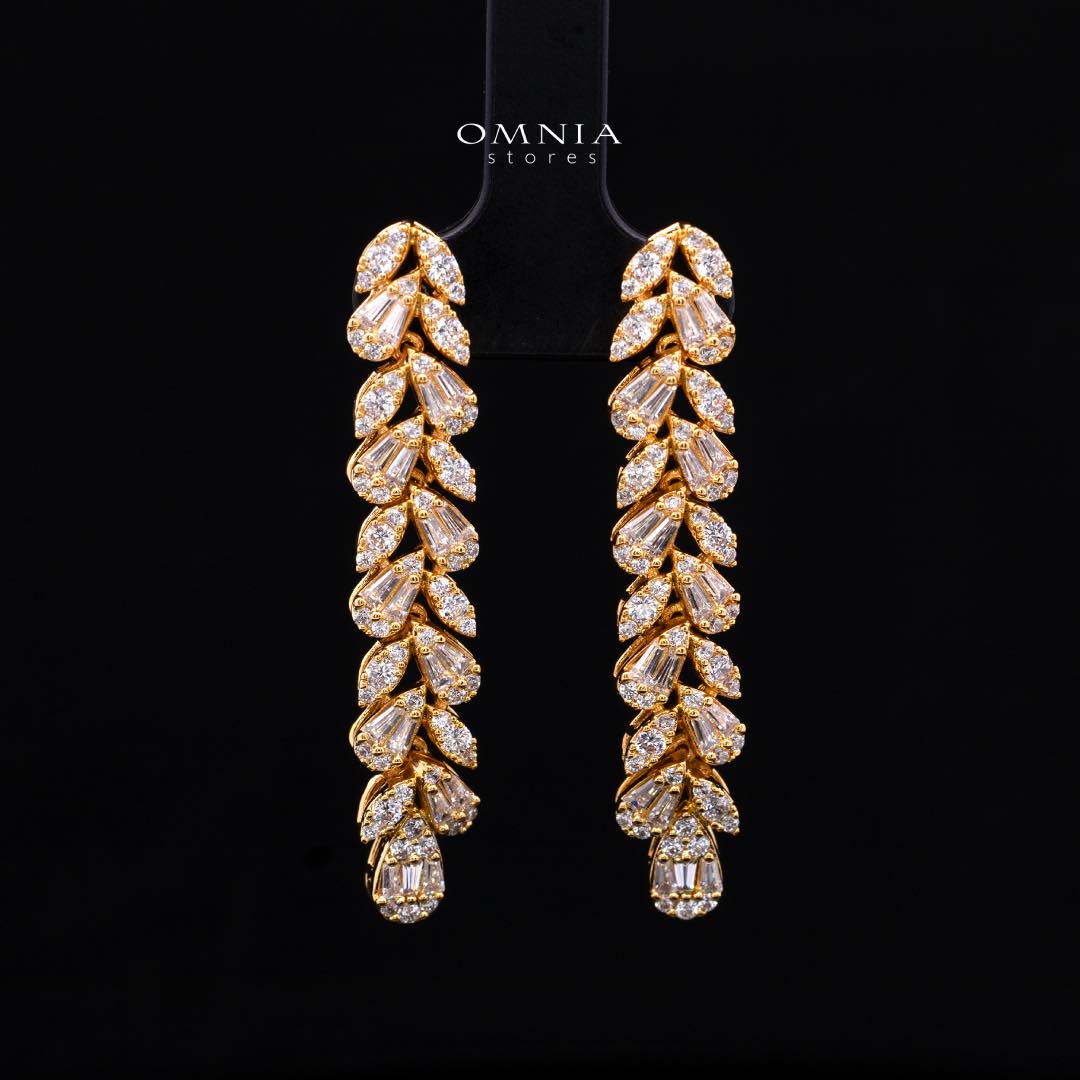 Omnia Aseel Gold Bridal Full Set Accessories in High Quality Zircon Stone Rhodium Plated - OMNIASTORES KSA