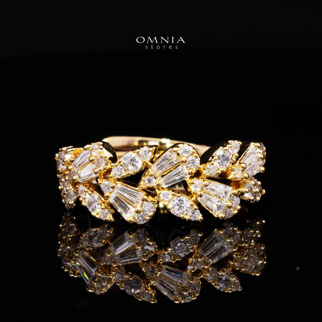 Omnia Aseel Gold Bridal Full Set Accessories in High Quality Zircon Stone Rhodium Plated