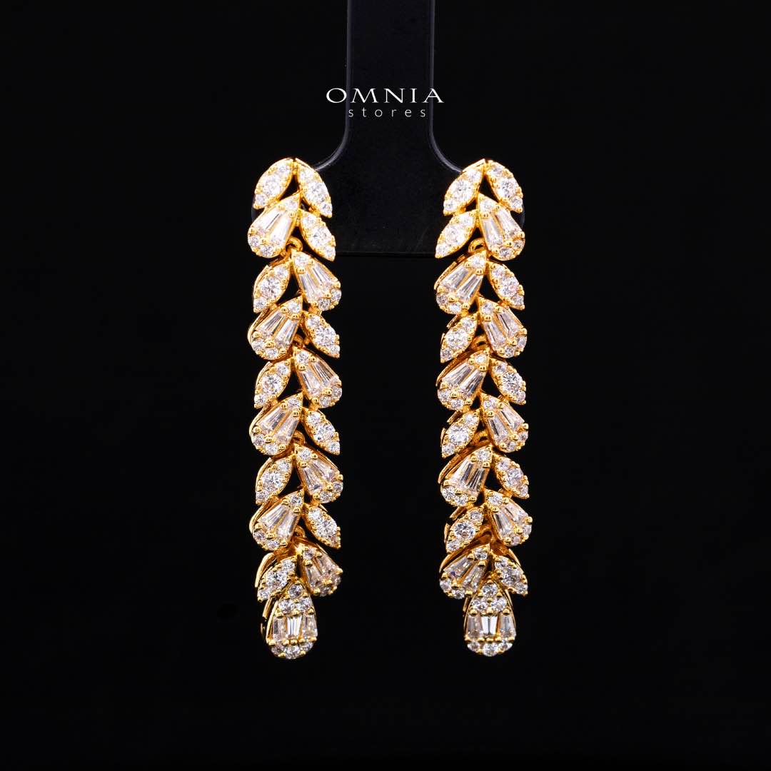 Omnia Aseel Gold Bridal Full Set Accessories in High Quality Zircon Stone Premium Rhodium Plated - OMNIASTORES UAE