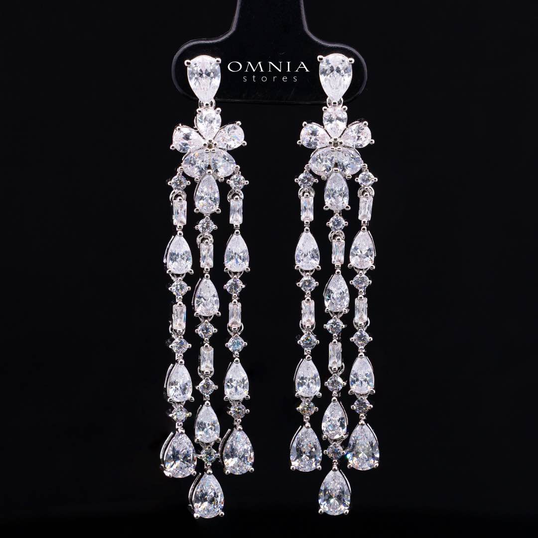Omnia Nisrine White Luxury Bridal Full Set in High Quality Zircon Stone Rhodium Plated - OMNIASTORES KSA