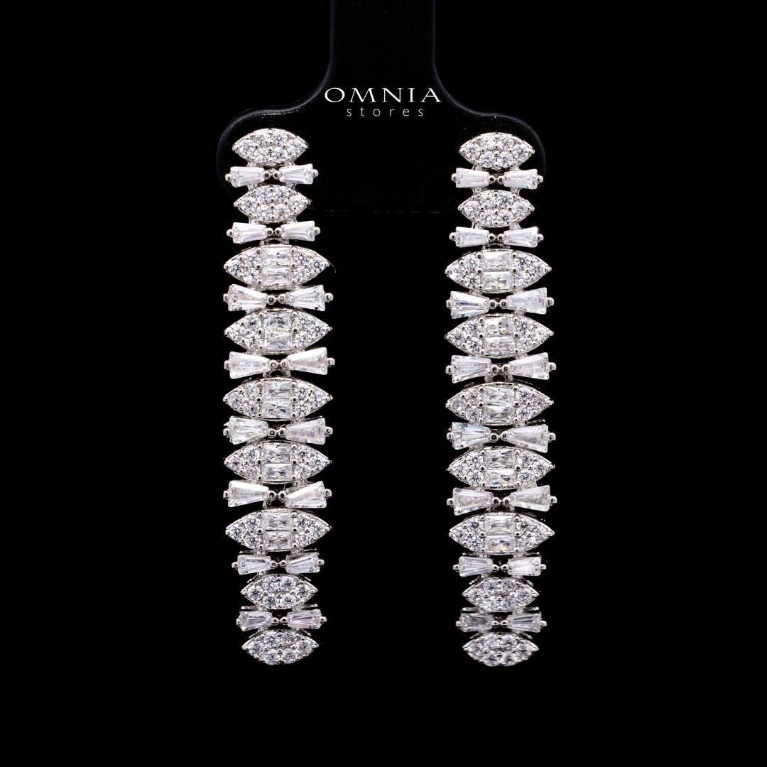 Omnia Manahil White Luxury Bridal Full Set in High Quality Zircon Stone Rhodium Plated - OMNIASTORES KSA