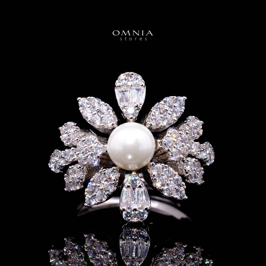 Omnia Laurah Luxury Bridal White Full Set in High Quality Zircon Stone Rhodium Plated - OMNIASTORES KSA