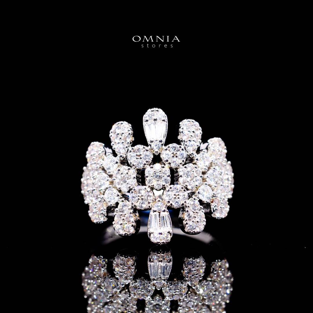 Omnia Taybah White Luxury Bridal Set In High Quality Zircon Stone Premium Rhodium Plated