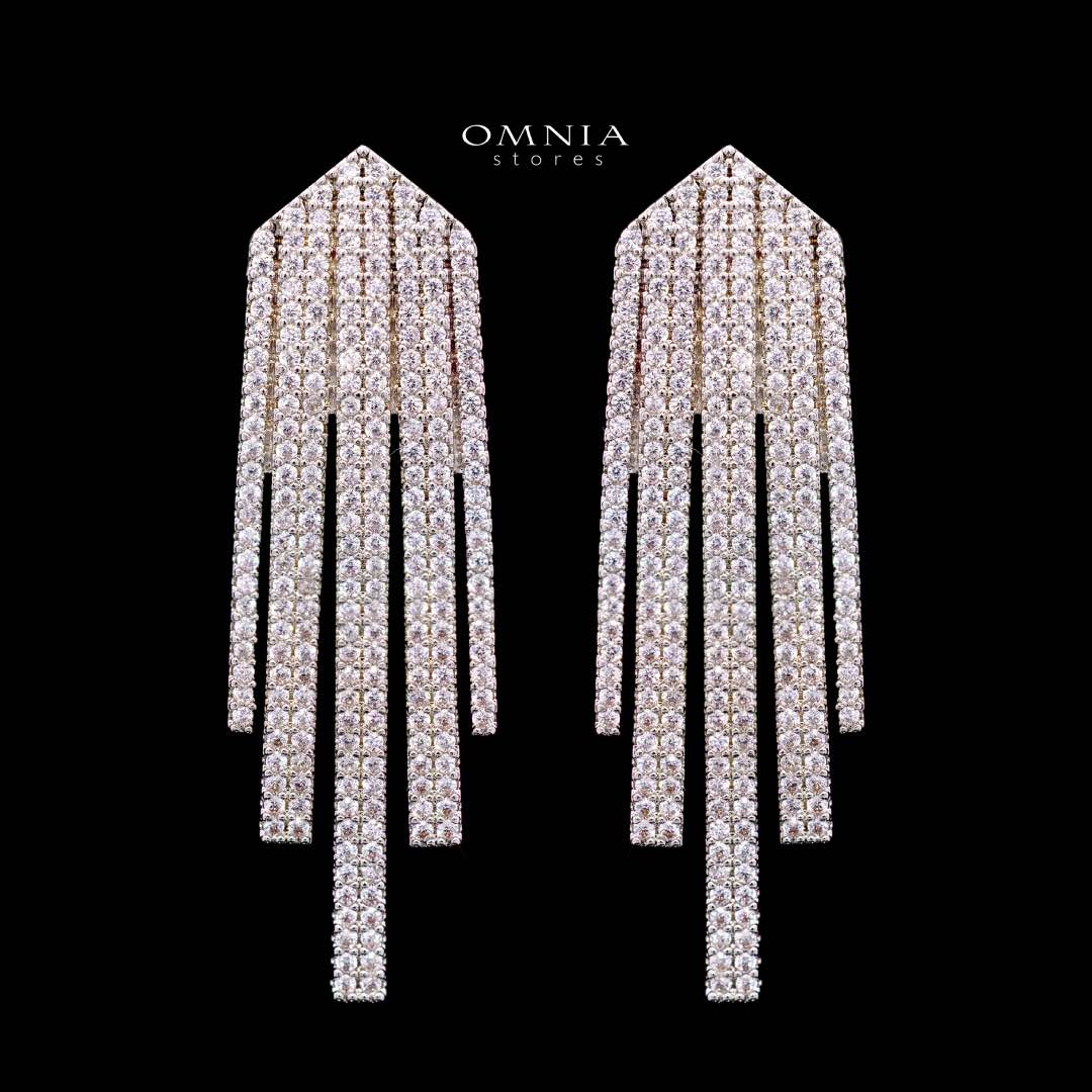 Omnia Ashley White Luxury Bridal Full Set Accessories High Quality Zircon Stone in Rhodium Plated