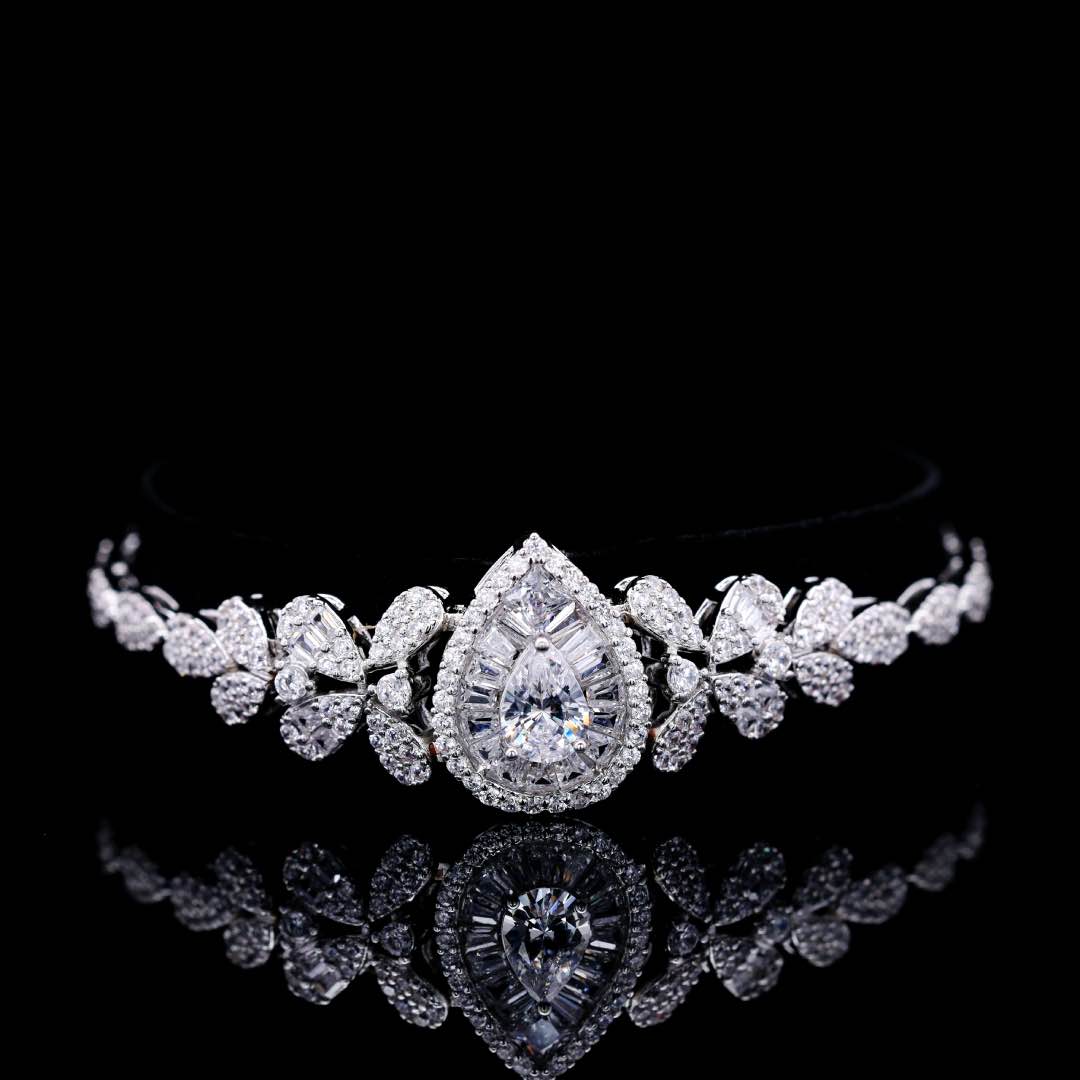 Omnia Valerie White Luxury Bridal Full Set in High Quality Zircon Stone Premium Rhodium Plated