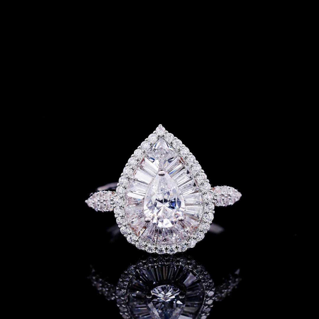 Omnia Valerie White Luxury Bridal Full Set in High Quality Zircon Stone Premium Rhodium Plated