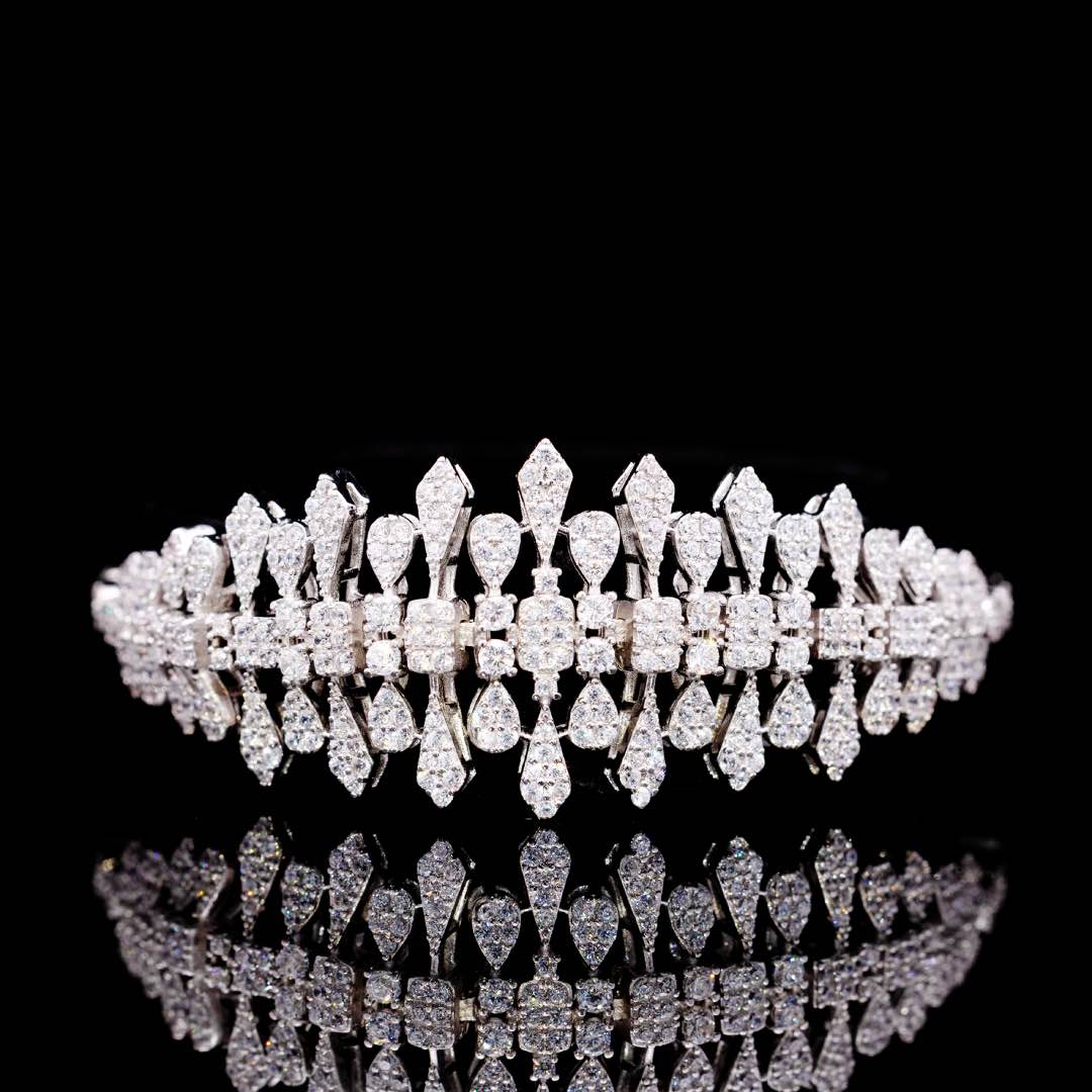 Omnia Ahlina White Bridal Full Set in High Quality Zircon Stone Premium Rhodium Plated - OMNIASTORES KSA