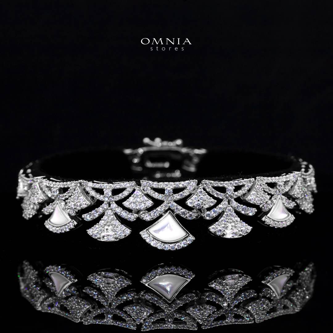 Omnia Bita White Bridal Full Set in High Quality Zircon Stone in Rhodium Plated (only 17 cm available in ksa) - OMNIASTORES KSA