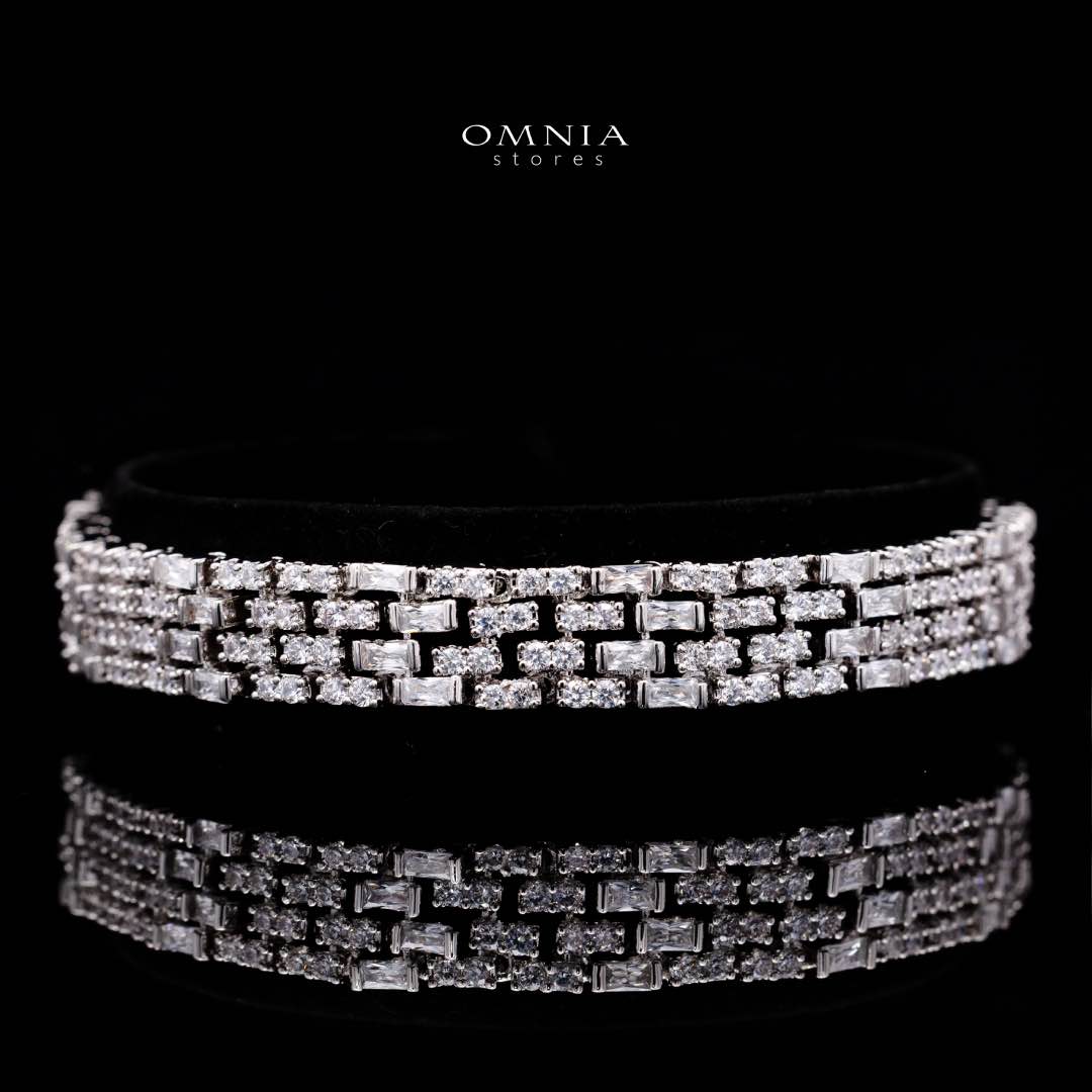 Omnia Zehra White Luxury Bridal Full Set in High Quality Zircon Stone in Rhodium Plated - OMNIASTORES KSA