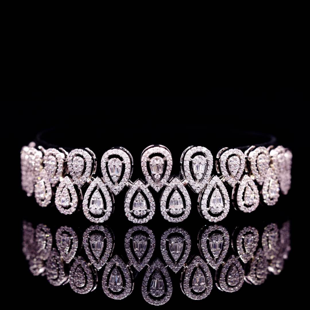 Omnia Kanzah Luxury Bridal White Full Set in High Quality Zircon Stone Premium Rhodium Plated - OMNIASTORES KSA