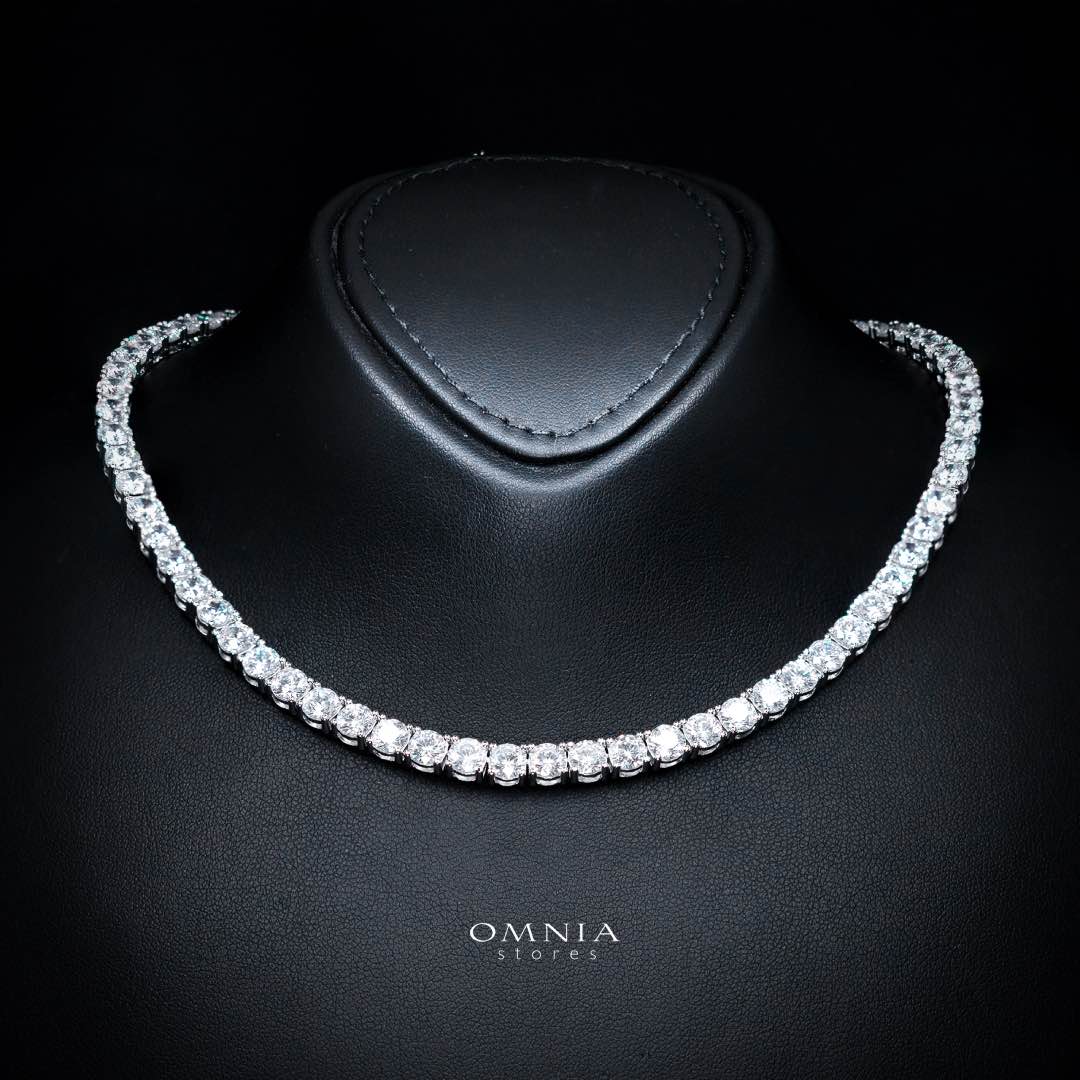 Omnia Rowan Bridal Full Set Accessories in High Quality Zircon Stone Premium Rhodium Plated - OMNIASTORES UAE