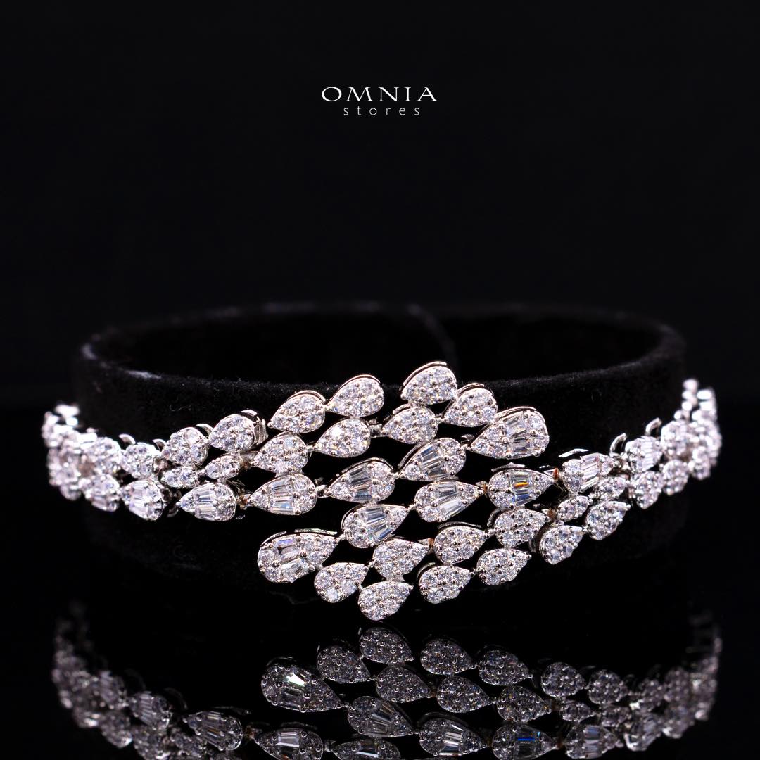 Omnia Beretta Luxury White Bridal Full Set in High Quality Zircon Stone Rhodium Plated(Size 16 Only Available in KSA) - OMNIASTORES KSA